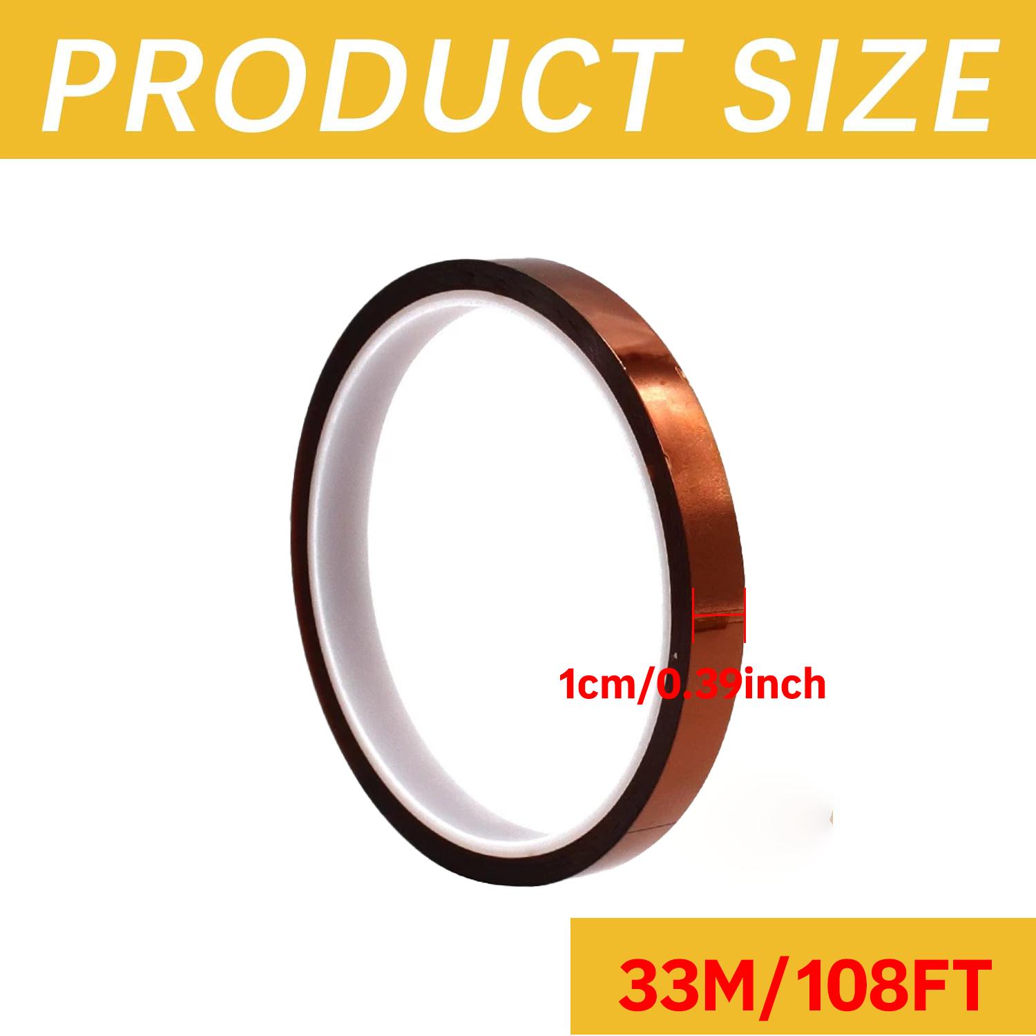 

33M Gold Tape High-Temperature Heat Resistant Adhesive Tape Polyimide 10-25MM Width No Residue for Masking Soldering Etc