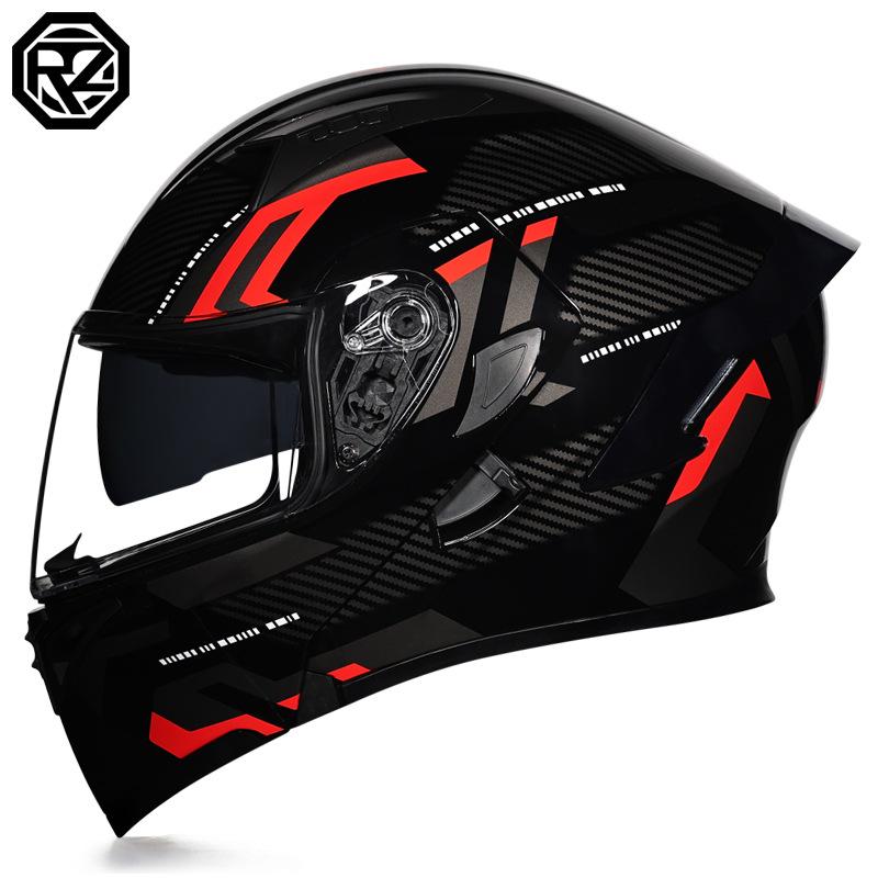 Motorcycle Helmets Men's and Women's Unveiling Helmets Full Helmets Tail Rider Bluetooth Locomotive Men's and Women's Winter Personality Electric