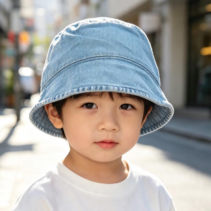 Spring and summer tide travel bucket hat men's basin hat sun hat shade children girls foreign style baby hat cowboy