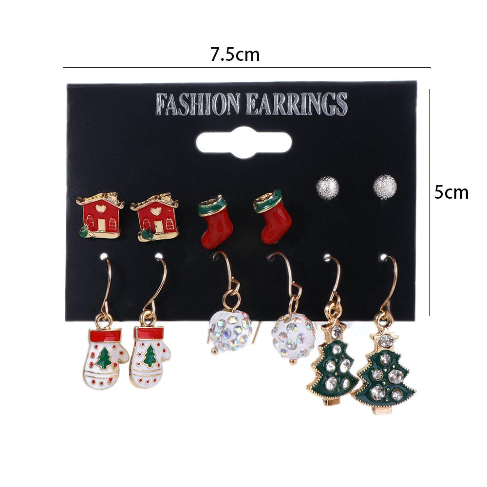 Gifts Female ELK Bell Stud Earrings for Women Fashion Jewelry Christmas Earring Set Dangle Earrings