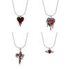 Fashionable Heart Pendant Necklace Handmade Love Cross Neckchain Stylish Clavicle Chain for Women Girls Elegant Choker
