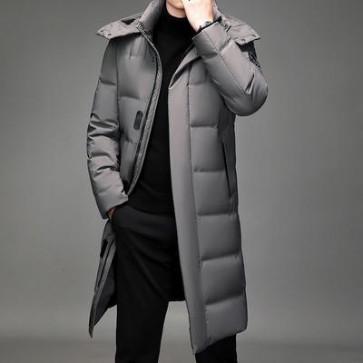 Men's Mid To Long Down Jacket Over The Knee Winter Thick and Cold Resistant Plus Size Men's Jacket