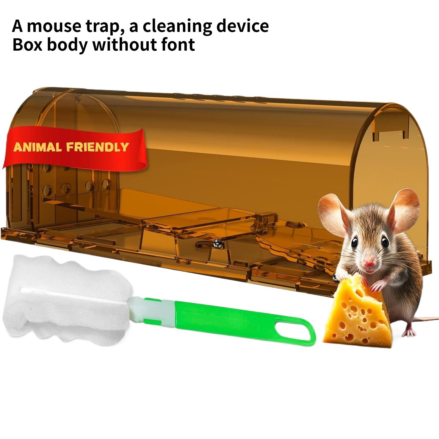 1Pc Mouse Trap Cage No Kill Humane Animal Control Reusable Mice Rodent Catcher Safe Pet Friendly Cage коричневый