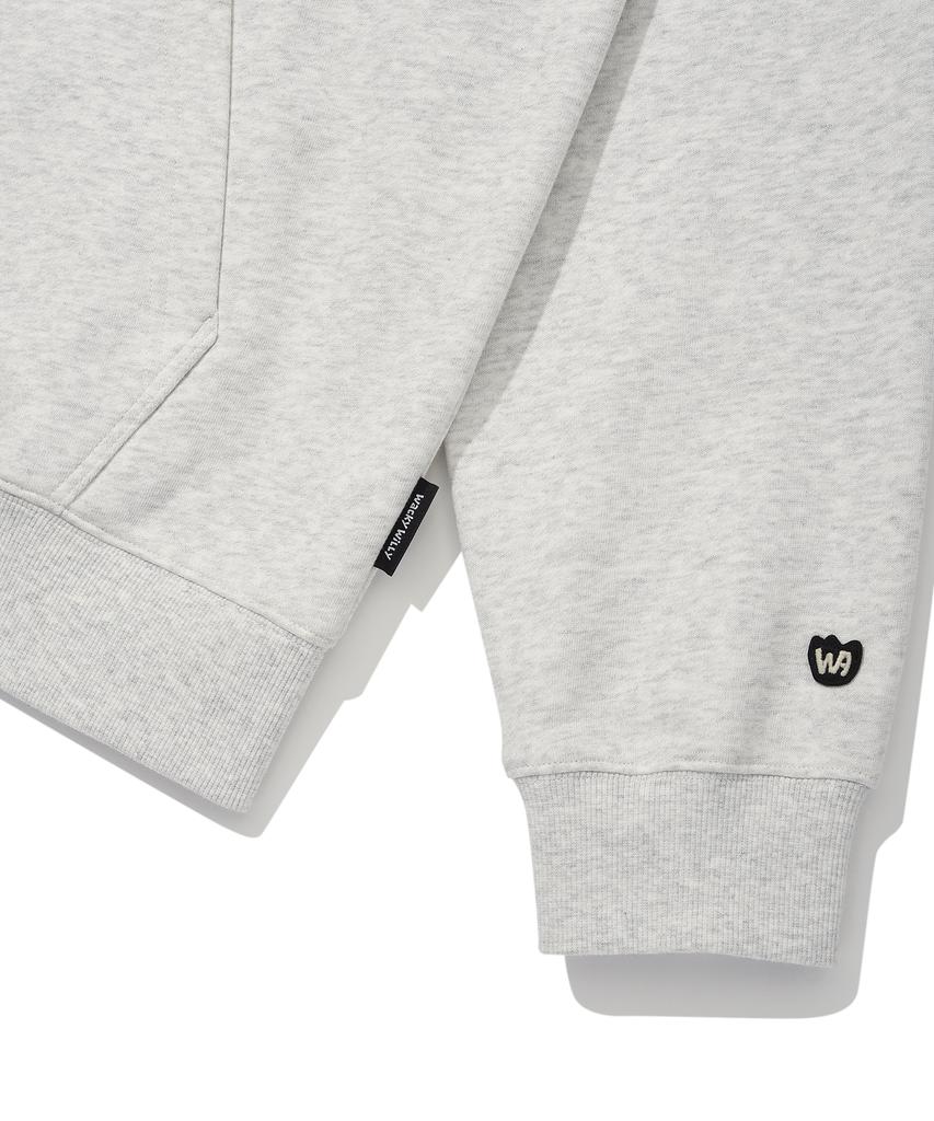 Wacky Willy Signature Kiki Wappen Zip-Up Hoodie Light Gray