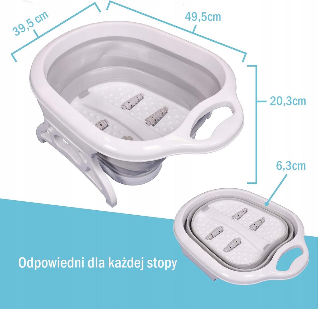Miska Brodzik Do Pedicure Stóp Roller Składana