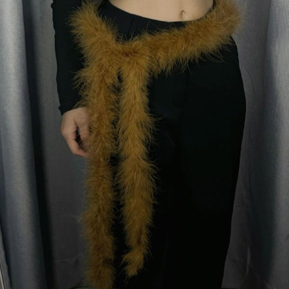 Y2K Punk Fur Belt Fluffy Hiphop Jeans Belt Jeans Pants Decor Soft Plush Belt