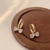 Chic Bow Zircon Stud Earrings for Women - Elegant, Versatile, and Trendy Design