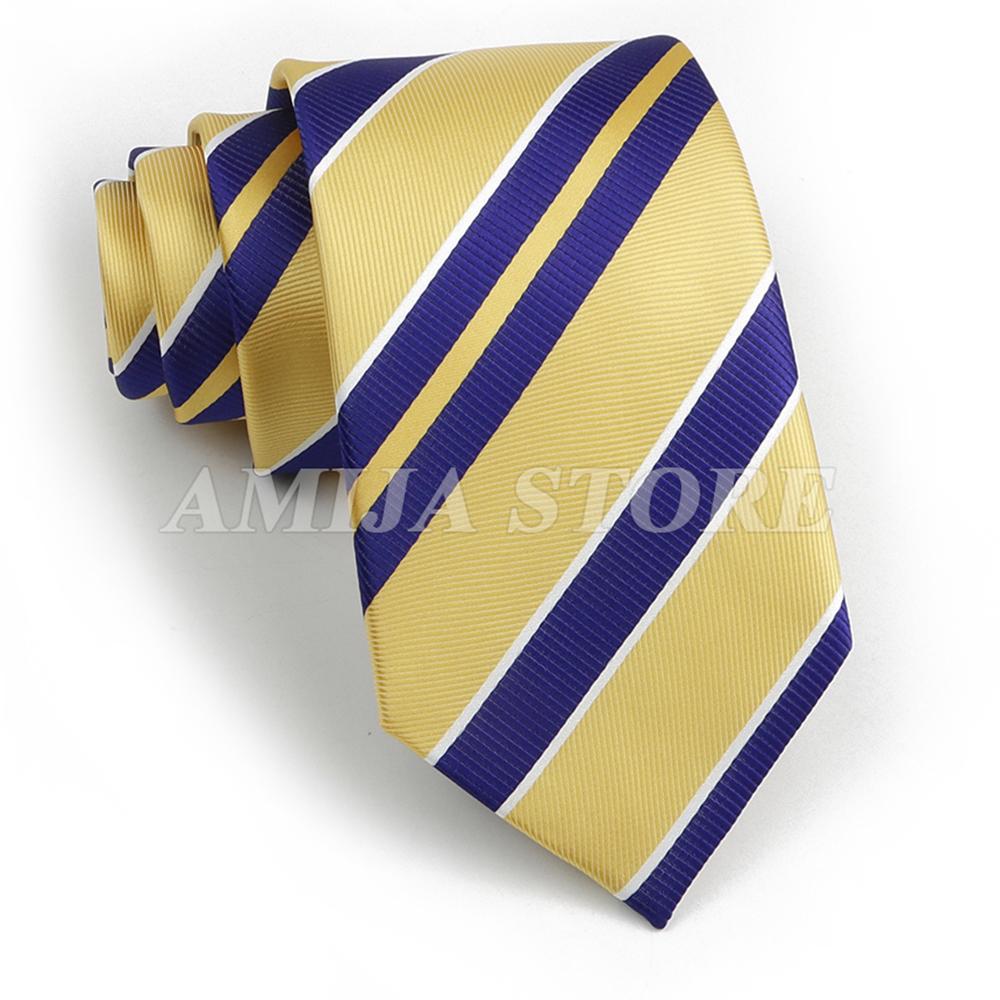 Men's Fashion Tie 7.5cm Tie Sage Green Orange Stripes Ties Business Meeting Suit Wedding Party Office Tie Men's Gift  Accessorie