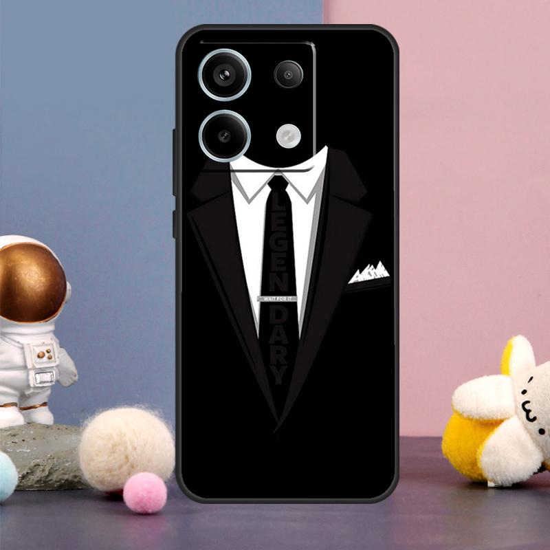 Suit and Tie Case For Xiaomi Redmi Note 14 13 9 10 11 12 15 Pro Plus Redmi 15 15C 14C 10C 12C 13C Cover