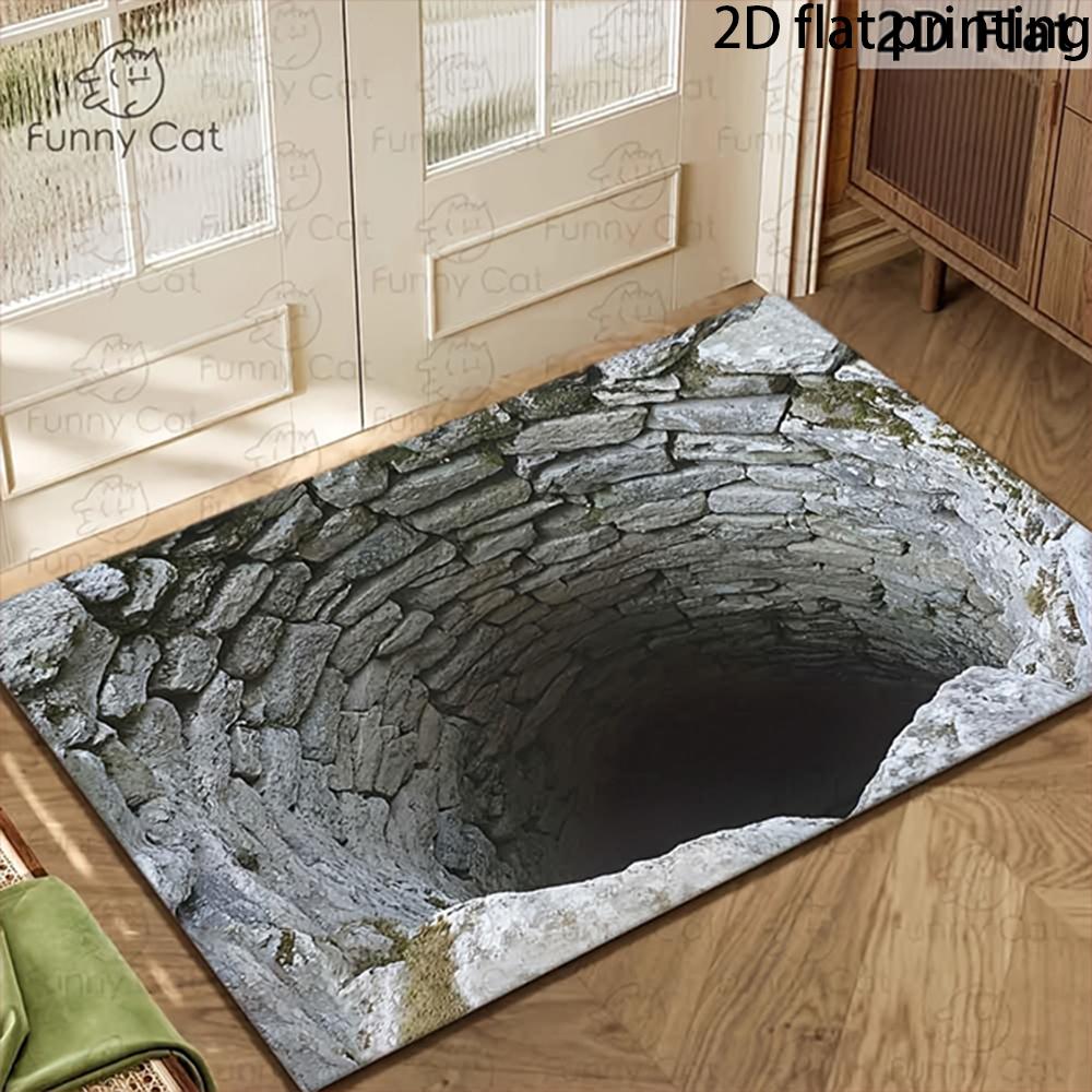 

2D Flat-1PC 3D Illusion Doorway Doormat for Home , Welcome mats for home decoration. 40cm x 60cm