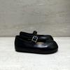 Sheepskin Version~ Spring and Autumn New Leather Inner Height Increase One-word Buckle with Shallow Mouth Mary Jane Single Shoes Women's Flat Loafers