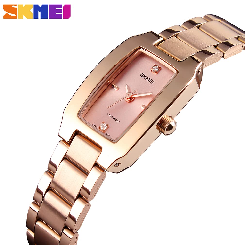 Watch Simple Stylish Square Golden Arm Watch Watch Ladies Waterproof Casual Business Brand Cute Stainless Steel Small Square Luxury Present Rose Gold