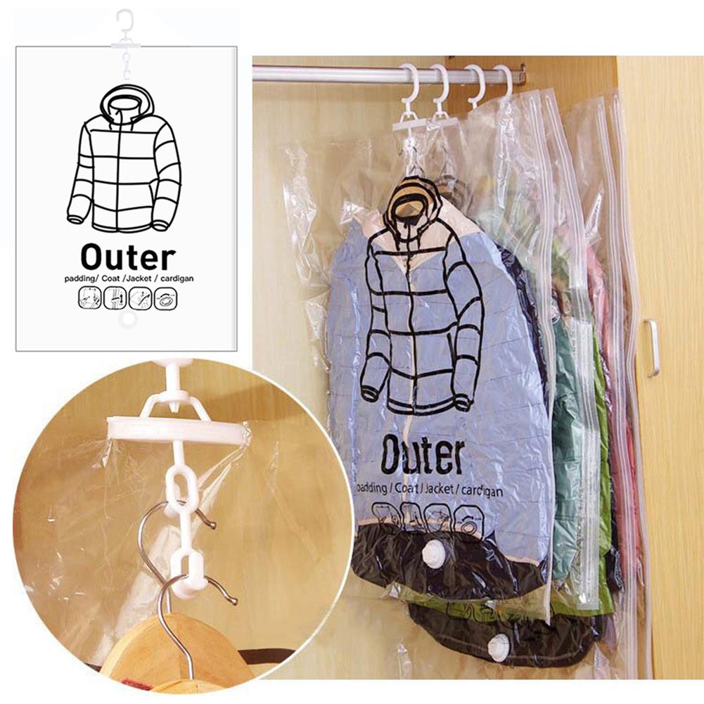 1-10PCS Vacuum Storage Hanging Bag Dustproof Clothes Compression Storage Bag Space Saving for Clothes Down Overcoat