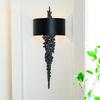 Long Brass Wall Lamp With Mercerized Cloth Cover For Bedroom Living Room Corridor Aisle Postmodern Copper Wall Sconce