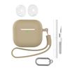 For AirPods 4 Earphone Silicone Case Set with Anti-Lost Keychain, Strap, Ear Tips, Cleaning Pen