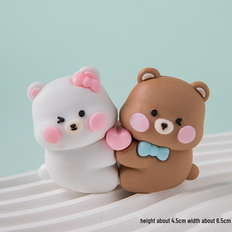 Qixi Valentine s Day Cake Topper: Cute Puppy Couple with Love Heart Card