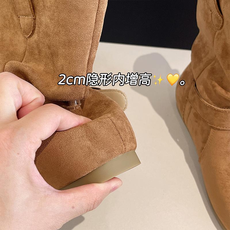 2025 new autumn retro fashion versatile round head small temperament simple Korean style short boots women comfortable