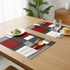 6 Piece Plaid Pattern Geometric Aesthetic Placemat Waterproof Dinning Table Mat  Festive