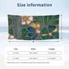Floral Art Nouveau 4 Theme Quick Dry Beach Towel Custom Name Text Print Large Sand Resistant Towel Beach Vacation