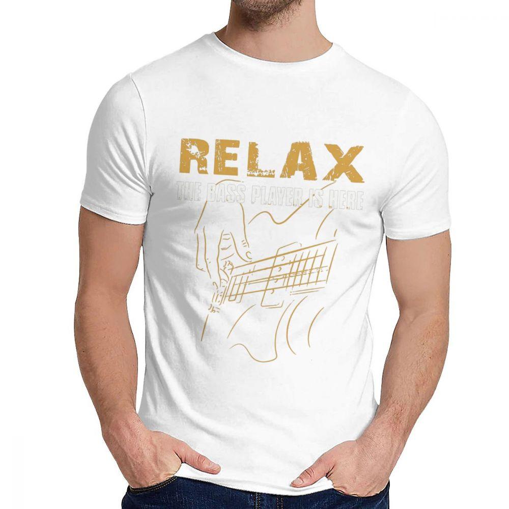 Unisex T Shirt The Bass Player Is Here Electric Guitars Music Tops 100 Cotton Fashion