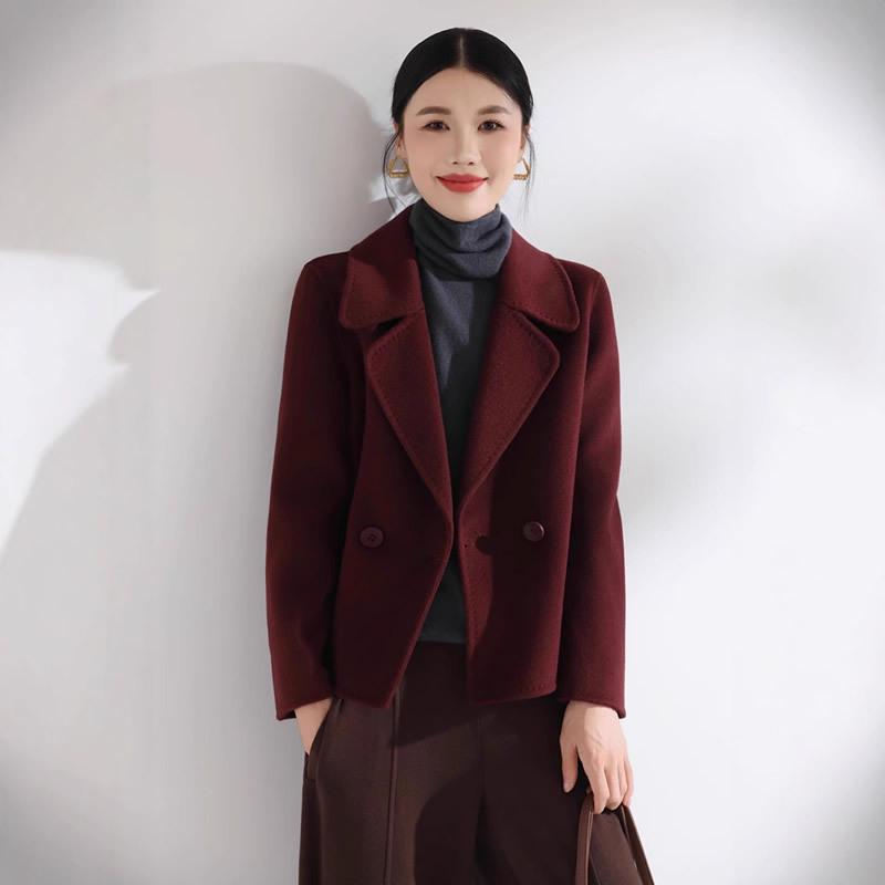 2025 Autumn/Winter Korean Style Short Double-Sided Wool Coat for Women - Fashionable, Versatile, and Loose Fit.