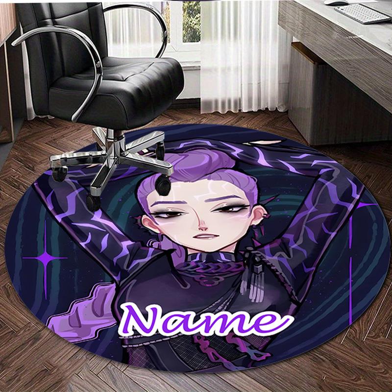 Personalized K-KPop Demon Hunters Round Chair Office Rug - Perfect for Mat, Office Chair & More - Ideal Gift for Birthdays and Holidays