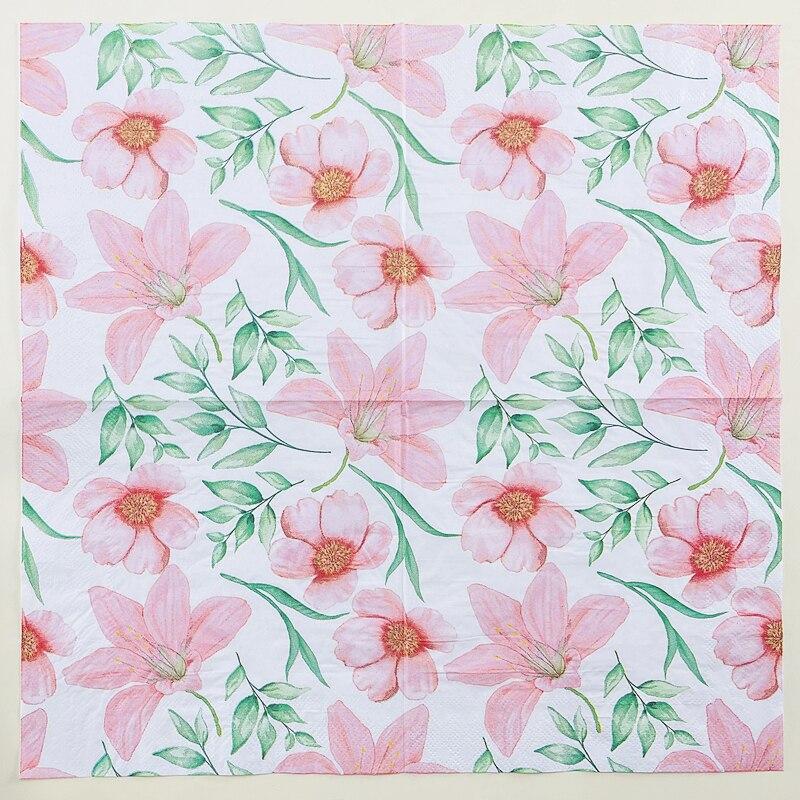 Disposable Party Napkin Double Layer 20 Pieces/Pack Pink Blossom Pattern