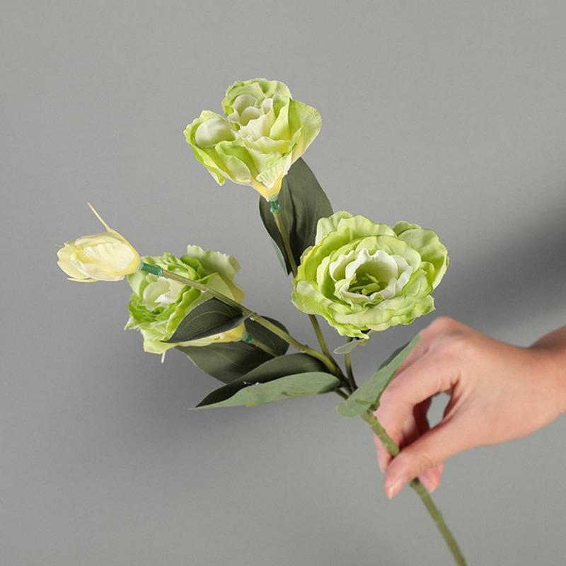 

3 пучка искусственных цветов эустомы лизиантуса со стеблем Real Touch, цветочные композиции, букеты для дома, свадебная ваза, офисный стол, центральные украшения зелёный