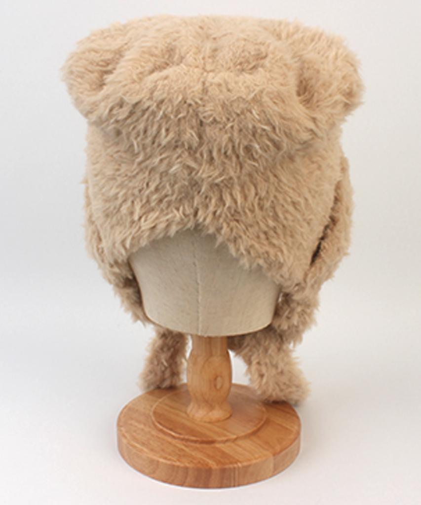 Yunibeosyeolkemiseuteuli Bear Fur Beige Bonnet Hat