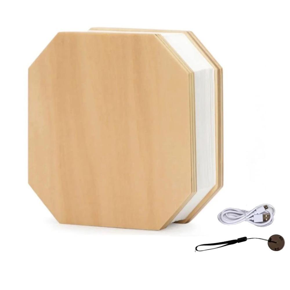 with Detachable Hand Strip Wooden Flip Night Light 2 Colors Lights Led Table Lamp  Birthday Gift