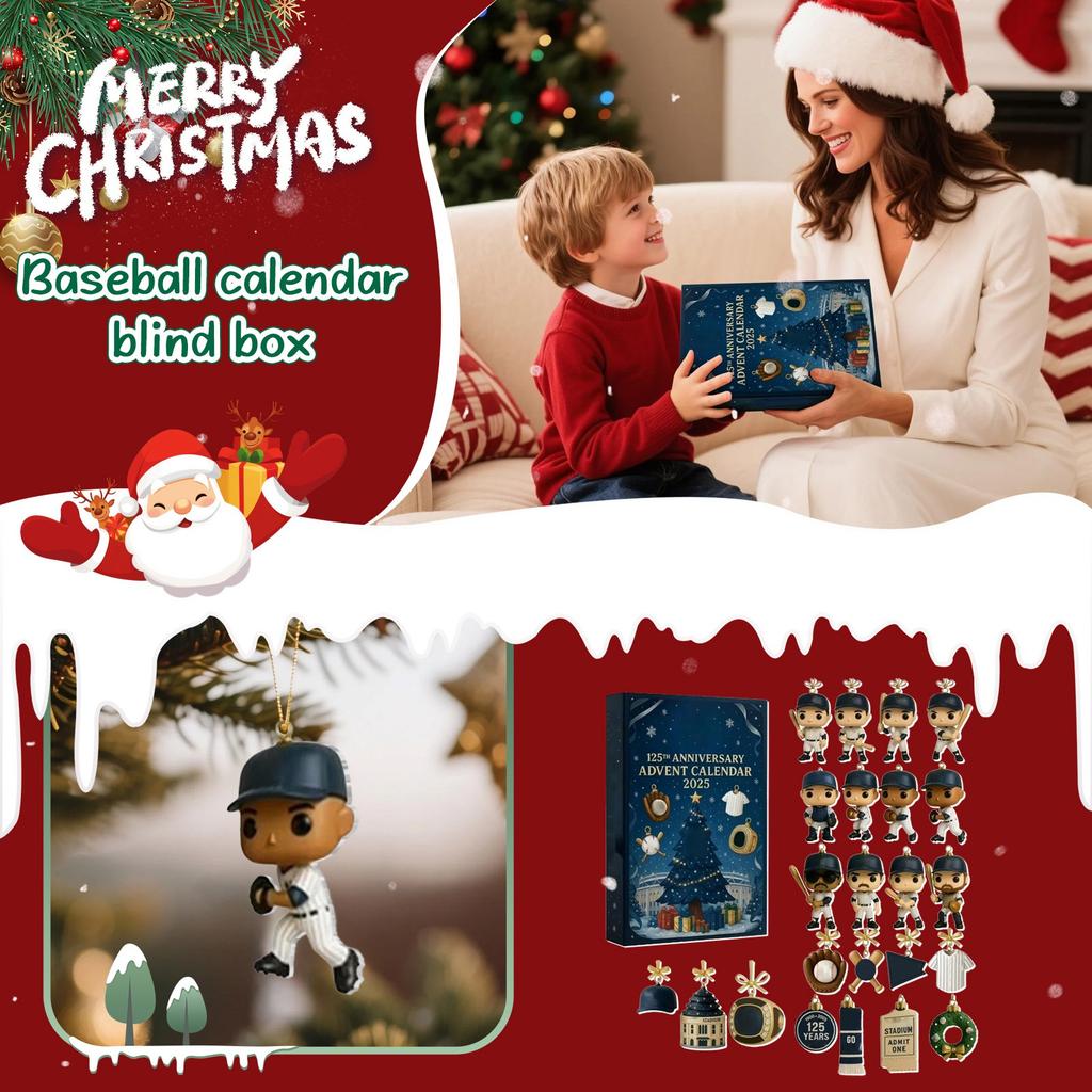 Baseball Adventskalender 2025, Jungen Adventskalender Sport, Adventskalender 24 Tage Baseball Set Für Baseballspieler Erwachsene Männer Teenager Jungen