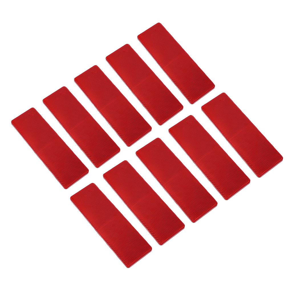 10pcs Rectangular Reflectors 48x148mm High Visibility Self Adhesive Safety Reflector for Trailer Truck Tractor Boat