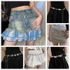 Flower Zinc Zinc Alloy Waist Chain Moon Heart Belt Elegant Butterfly Waistband  Streetwear