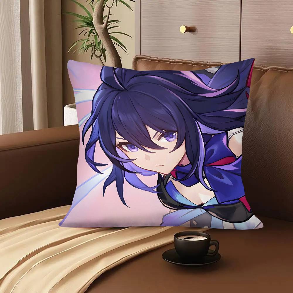 1pc Game Anime Honkai Star Rail Seele Pillow Case Fashion Square Pillowcase Bedroom Sofa Room Ins Decoration Leisure