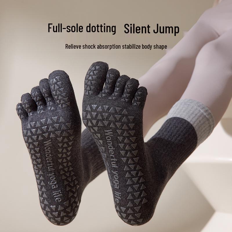 Women's Anti-Slip Five-Finger Yoga Socks for Pilates and Indoor Fitness