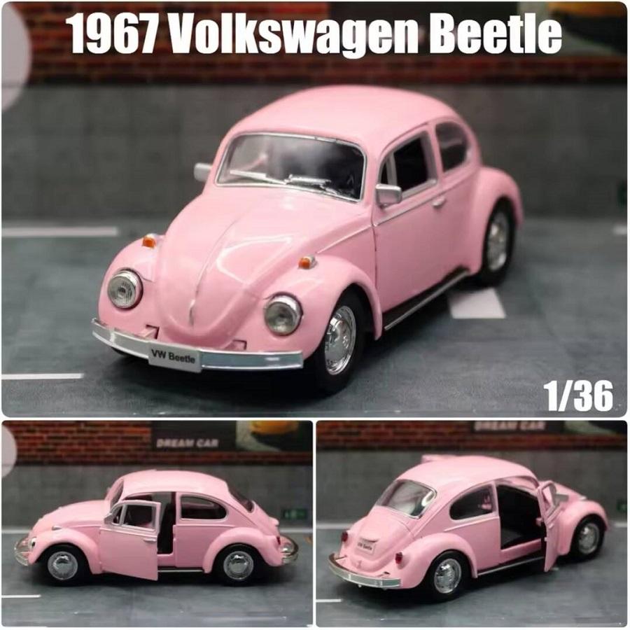 Retro Klasický 1967 Volkswagen Brouk 5palcové kovové auto Simulace Odlévaný a Hračka Vozidlo RMZ city 1:36 dárků ze slitinových modelů pro děti