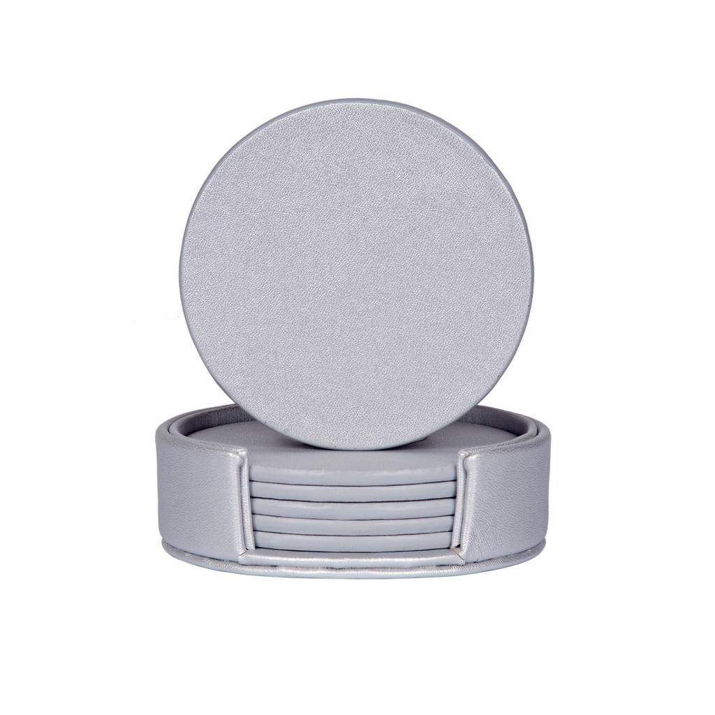 6 Teile/satz Runde Platz Marmor Leder Untersetzer Tischset Tasse Matte Pad Halter