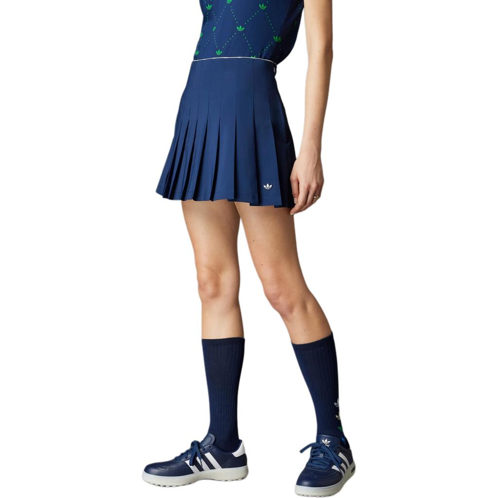Adidas Originals SS25 Pleated Fashion Soft Comfortable Versatile Casual Skirt Women skirts Night-Indigo JC6771