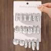Texture Geometry Multi Shaped Women's Fashion Plastic Ring Earring Set Elegant Fashion Style Unique Design Earrings