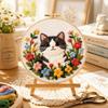 DIY Flower Sewing Kits Cat Needlework Craft Creative Punch Needle Kits Beginners