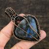Labradorite, Lapis Handmade Copper Wire Wrap Jewelry Pendant 3.35" p3o72