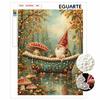 DIY Pearl and Diamond Painting Kit Gnome In Bathtub. Suitable for Beginners. Fall Forest Home Wall Decoration. Handmade Gift.