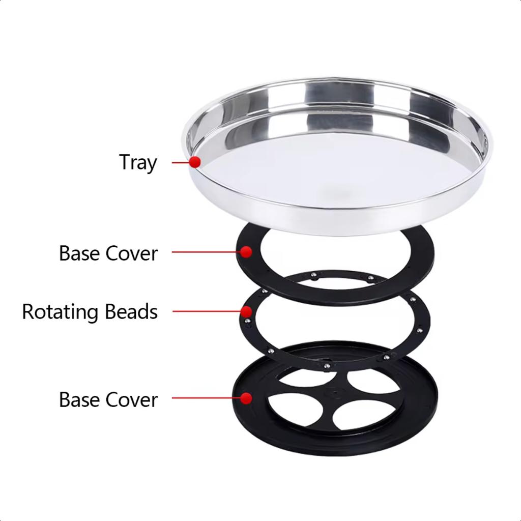 ° Rotating Two Tier Condiment Organizer Turntable Spice Rack Bathroom Kitchen Shelf