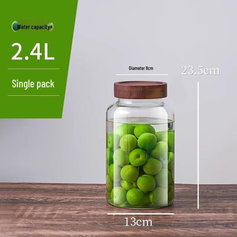 

ZISIZ Glass Storage Jar with Acacia Wood Lid