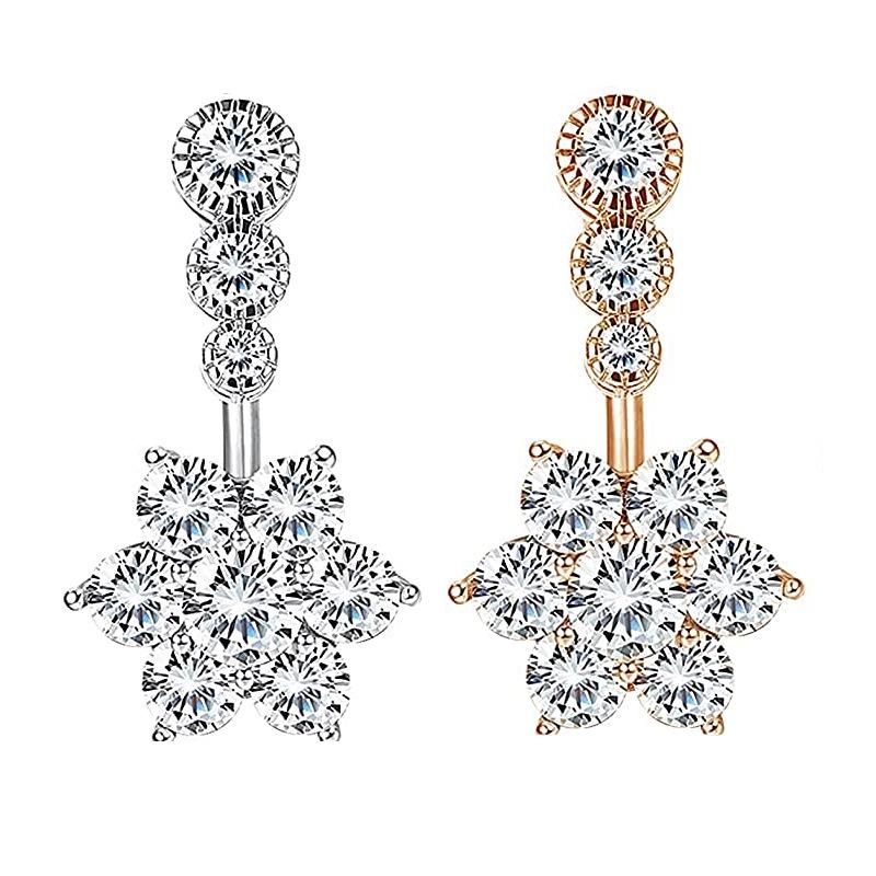 European & American Zircon Copper Belly Button Ring – Sexy Piercing Jewelry