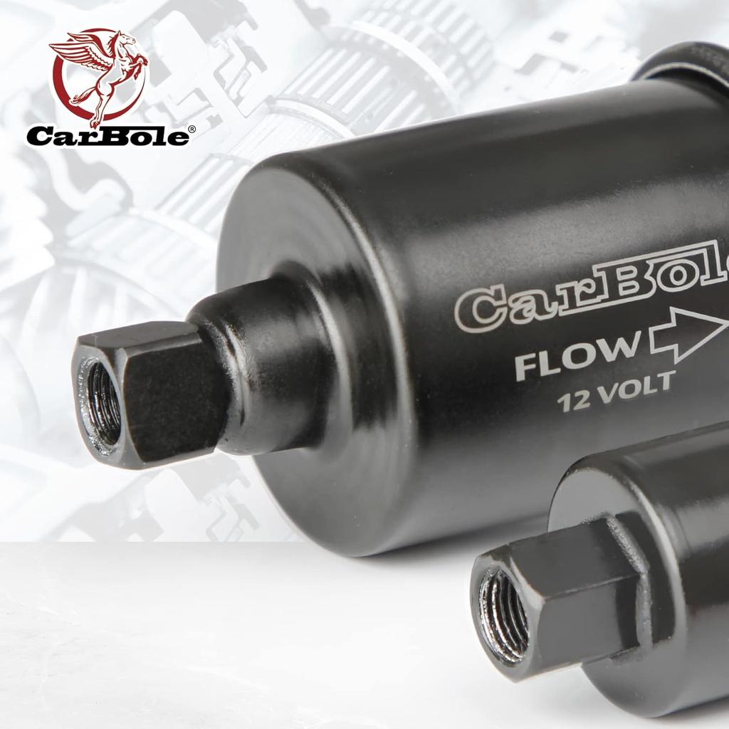 CarBole Universal Micro Electric Fuel Pump Inline Low Pressure Pump E8012S 12V, 5-9 PSI,30 GPH,5/16 Inch