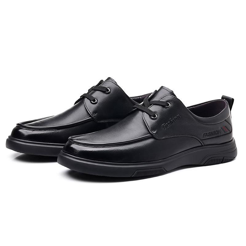 Autumn large size casual leather shoes men's leather lace-up soft-soled men's leather shoes daily single shoes first layer cowhide men's shoes 46