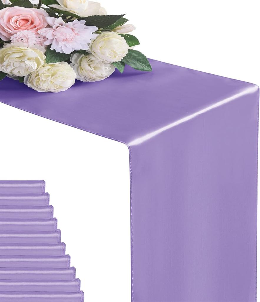 Confezione da 2 Runner da Tavola 30 x 274 cm Bordo Lungo in Raso di Seta per Matrimonio Banchetto Natale Festa di Compleanno Decorazione