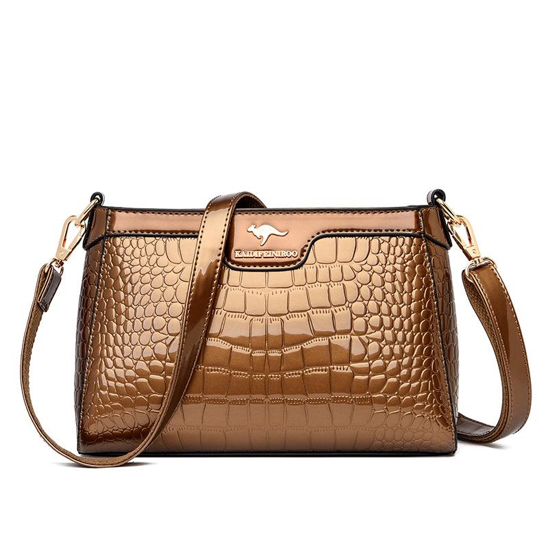 Women's Bag New Crossbody Bag Single Shoulder Bag Women's Lacquer Leather Women's Mom Small Square Bag