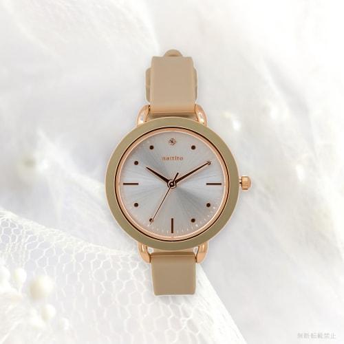 Fieldwork Women's Analog Watch with Silicone Band, Beige, YM102-2